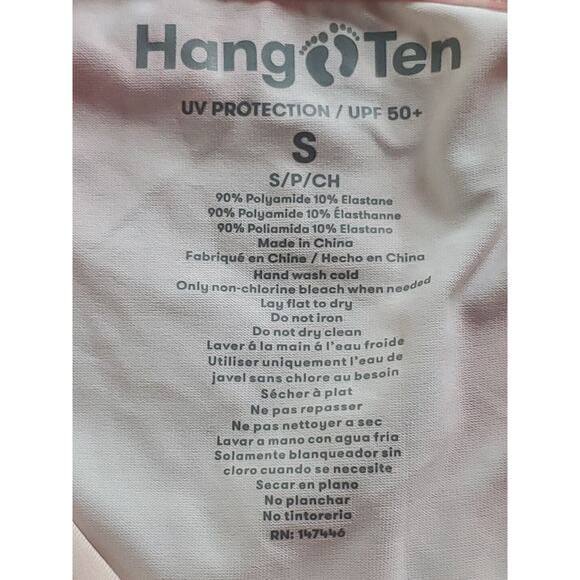 Hang Ten Small UV Protection UPF 50+ Long Sleeve Peach Tie Dye Stretch Swim Top - Picture 11 of 12